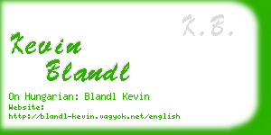 kevin blandl business card